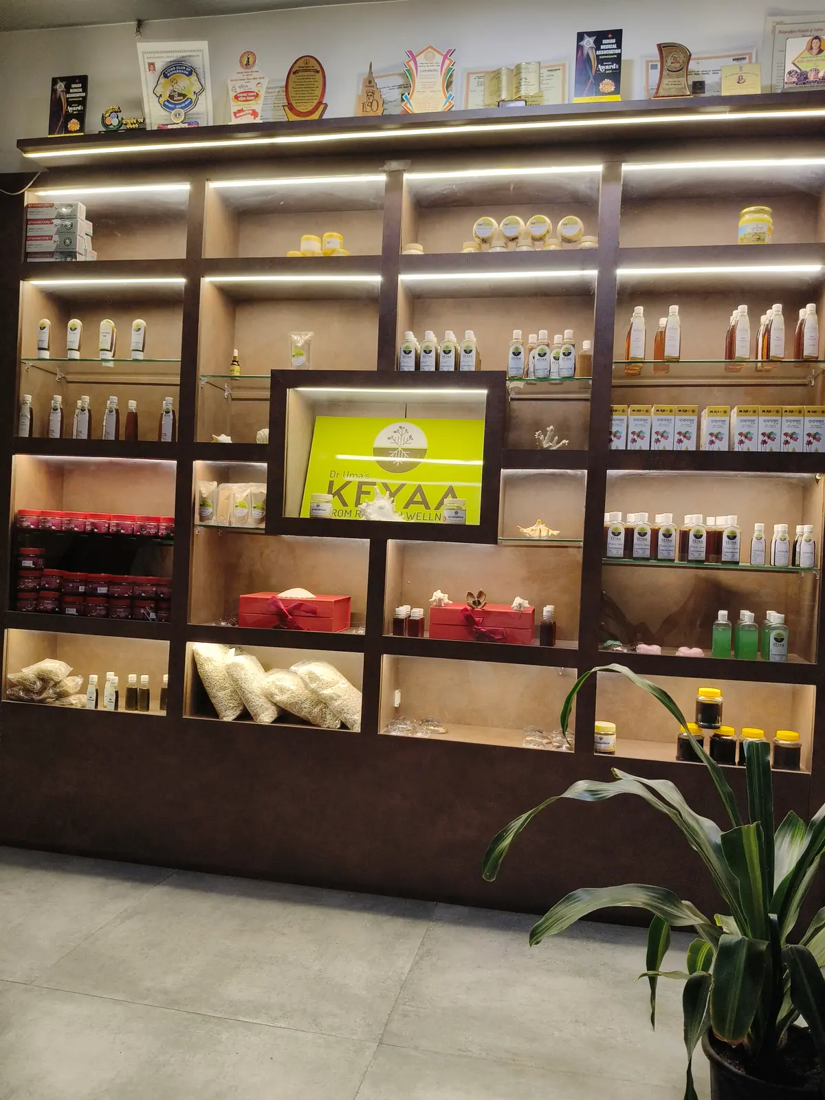Reception Products Display at Kalpataru Ayurved